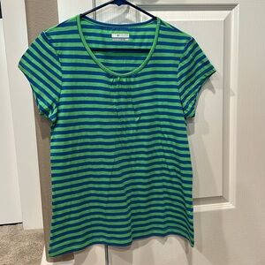 Blue and green striped shirt Size